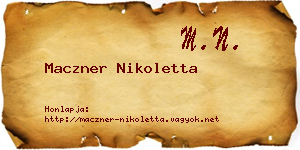 Maczner Nikoletta névjegykártya
