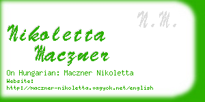 nikoletta maczner business card